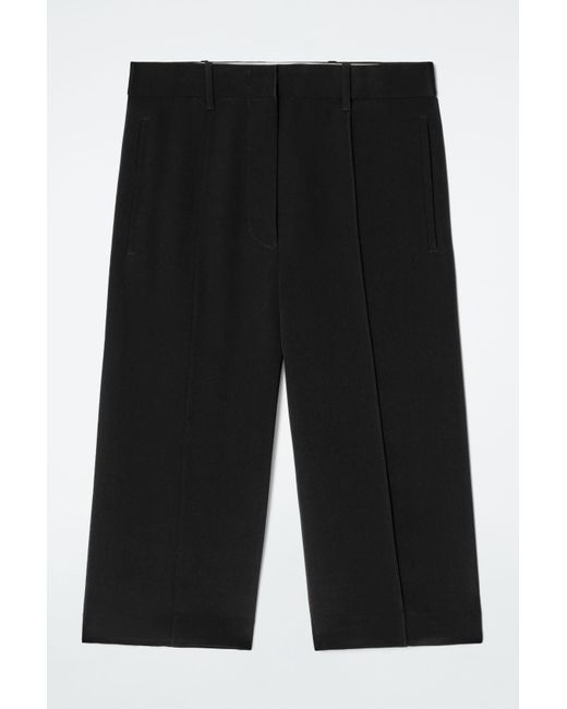 COS Black Tailored Silk Shorts