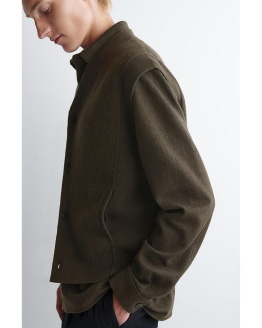 COS Green Buttoned Boiled-Wool Vest for men