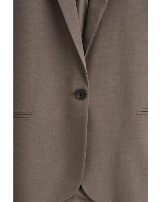 COS Brown Twill Single-Breasted Blazer