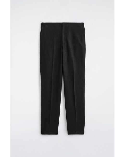 COS Black Elasticated Boiled-Wool Pants for men