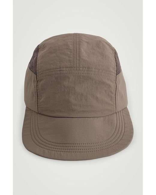 COS Brown Mesh-Panelled Nylon Cap for men