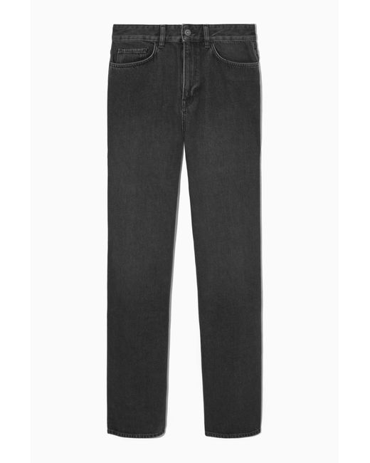 COS Black Straight-leg Loose-fit Extra-long Jeans