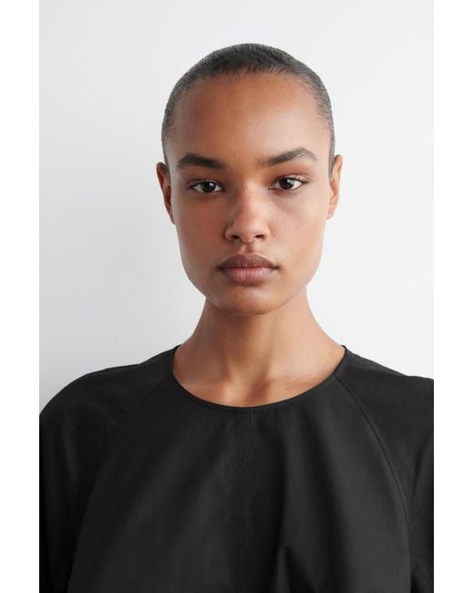 COS Black Tie-Back A-Line Mini Dress