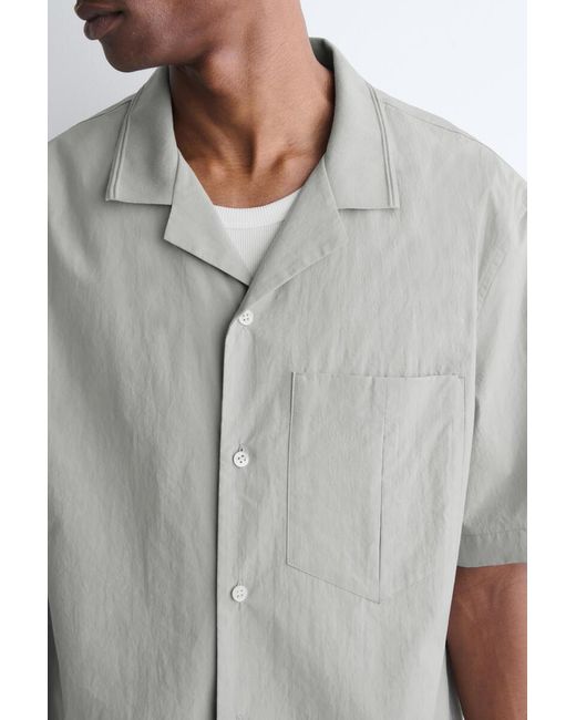 COS Gray Camp-Collar Cotton Shirt for men