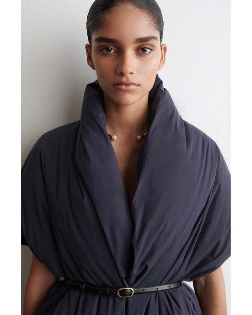 COS Blue Oversized Sculpted Down Puffer Jacket