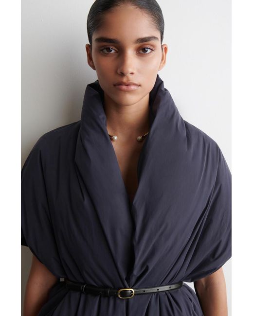 COS Blue Oversized Sculpted Down Puffer Jacket