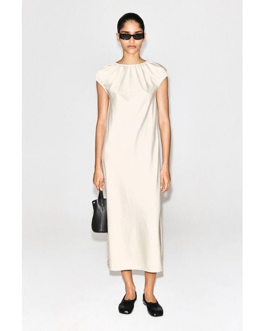 COS White Gathered Midi Dress