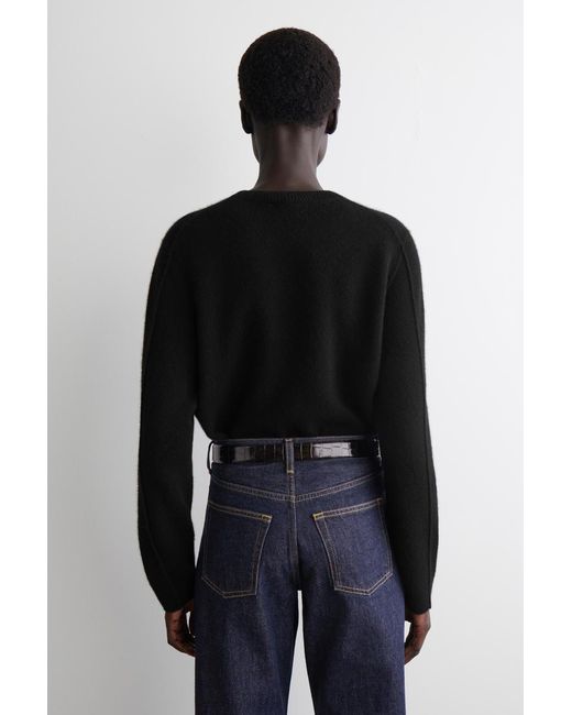 COS Black Cashmere Crew-Neck Jumper