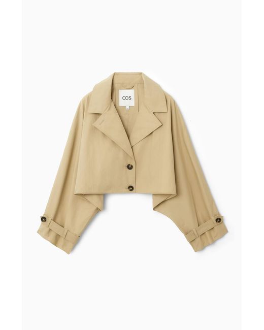 Short hybrid Trench Coat in coated cotton