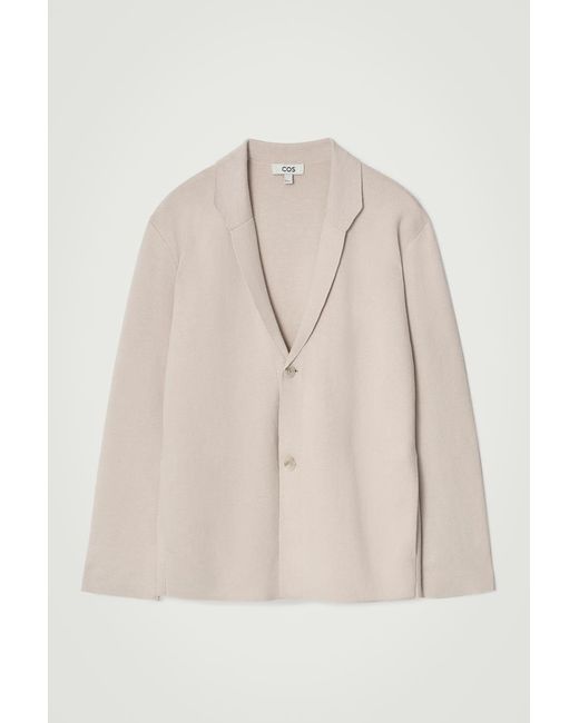 COS Natural Knitted Linen Single-breasted Blazer for men
