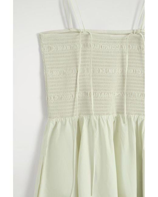 COS White Smocked Midi Dress