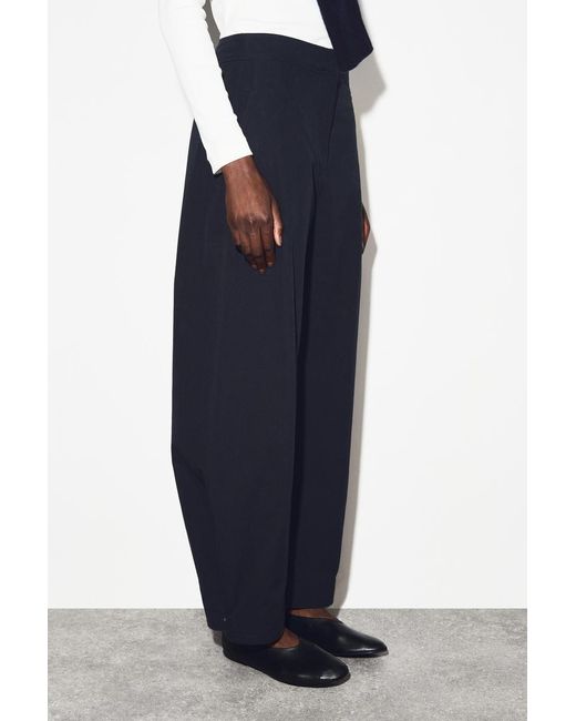 COS Blue Pima Cotton Barrel-Leg Pants