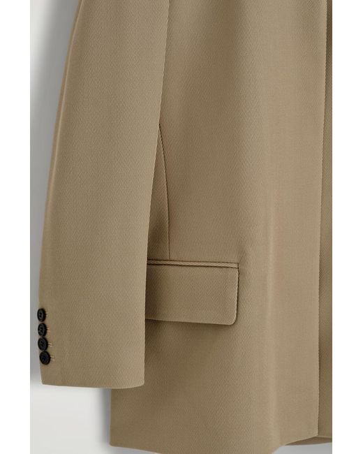 COS Natural Collarless Wool-Twill Blazer