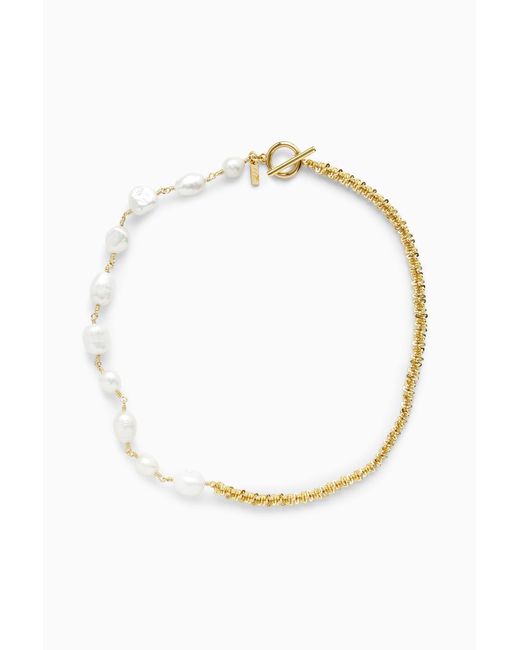 COS Metallic Freshwater Pearl Necklace