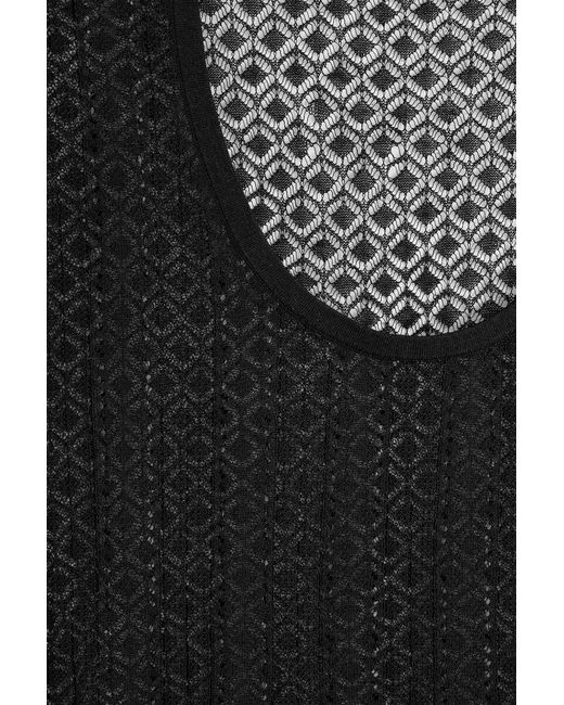 COS Black Diamond-Knit Lace T-Shirt