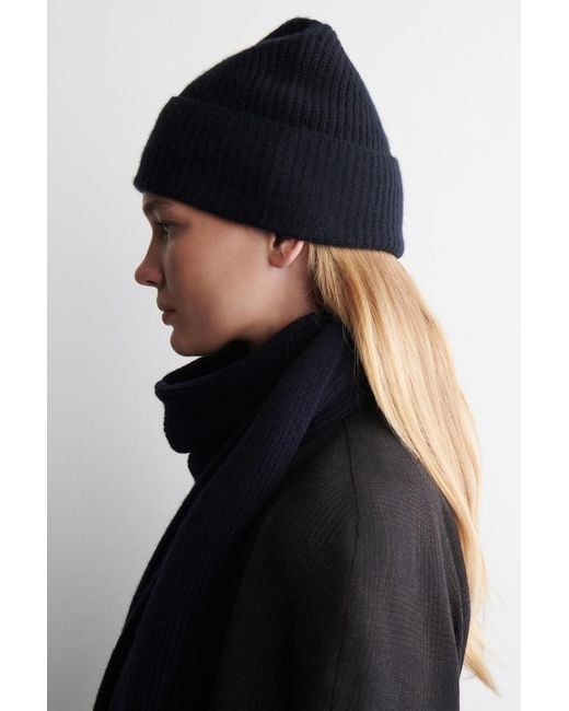 COS Blue Wool-Cashmere Beanie