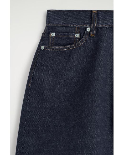 COS Blue High-Rise Denim Shorts