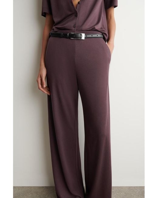 COS Purple Modal-Jersey Pants