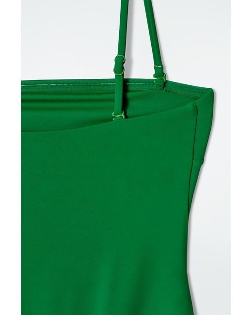 cos bandeau dress green COS