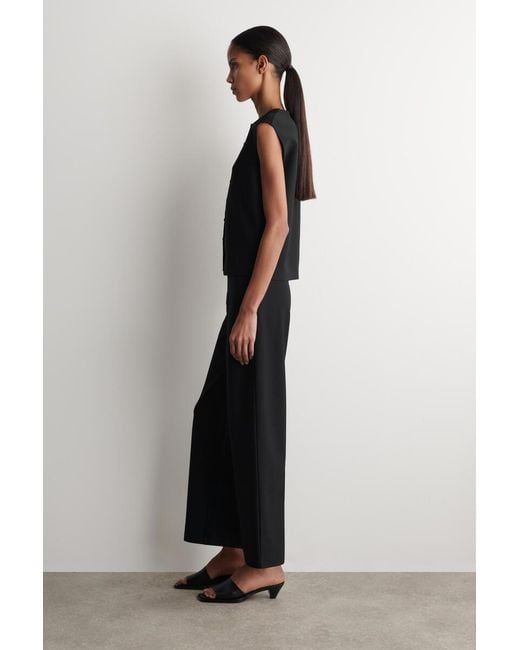 COS Black Buttoned Knitted Top