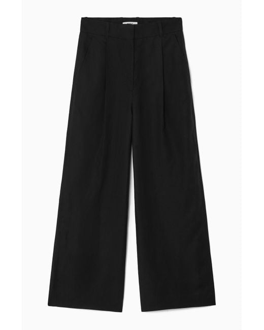 COS Black Tailored Linen-blend Pants