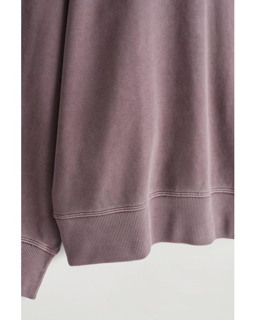 COS Purple Relaxed Washed-Cotton Sweatshirt for men