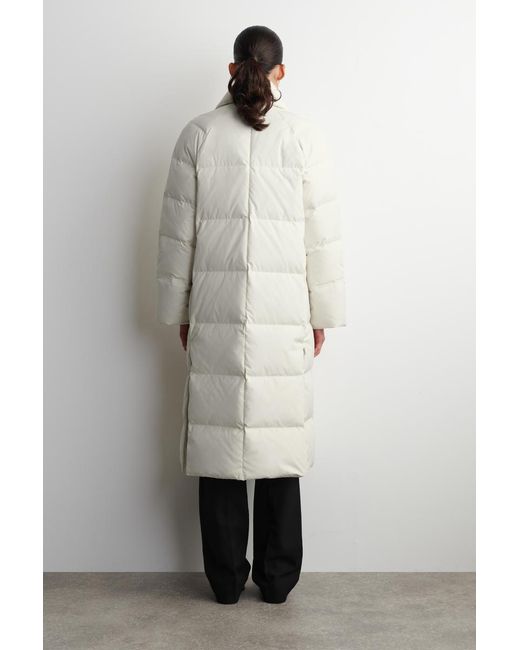 COS Natural Shawl-Collar Quilted Down Long Coat