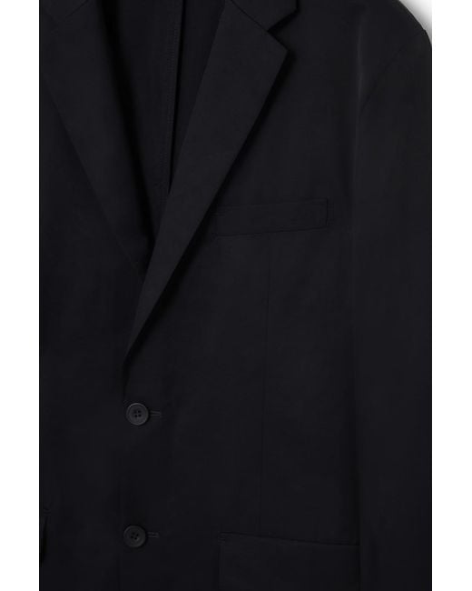 COS Black Regular Cotton Single-breasted Blazer for men