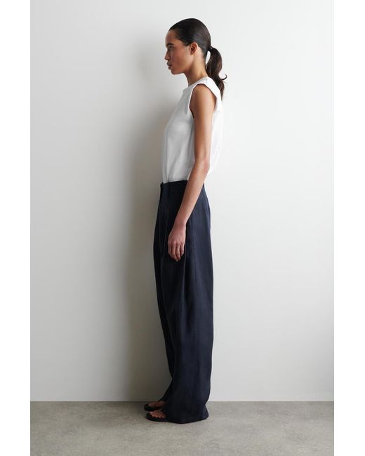 COS White Folded-Shoulder Cotton-Jersey Tank Top
