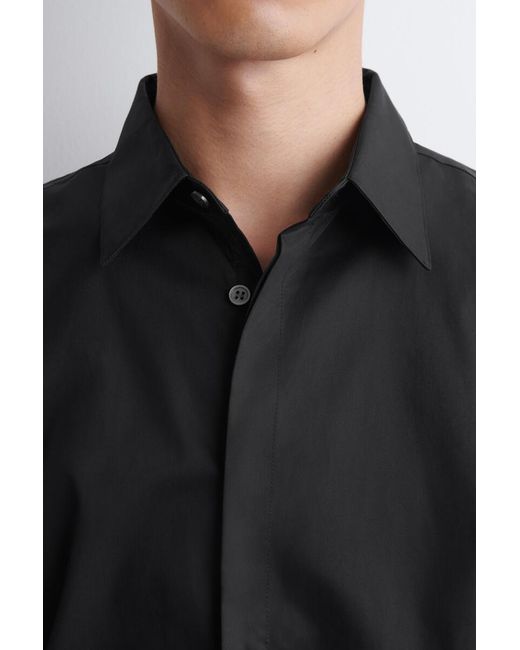 COS Black Slim Cotton-Twill Shirt for men