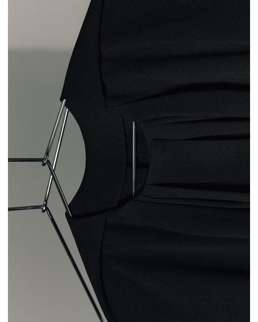 COS Black Voluminous Pleated Blouse