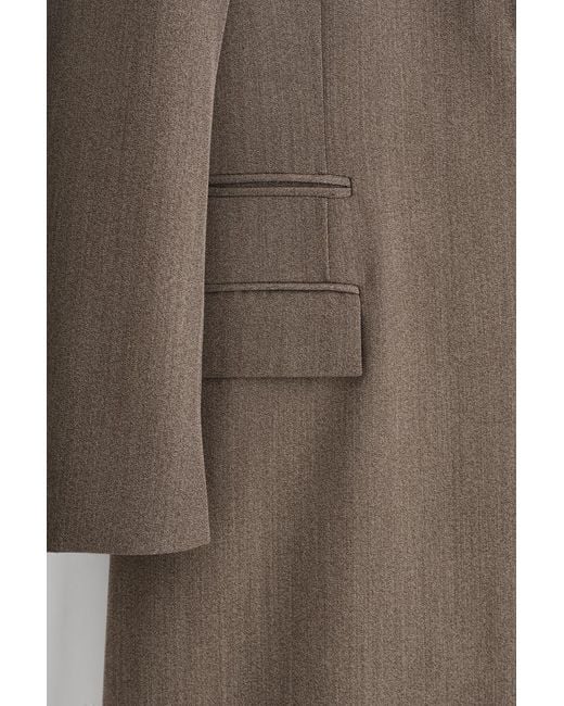 COS Brown Single-Breasted Wool-Blend Long Coat