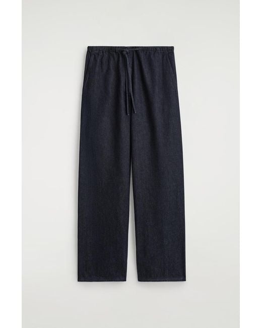 COS Blue Drawstring Denim Pants