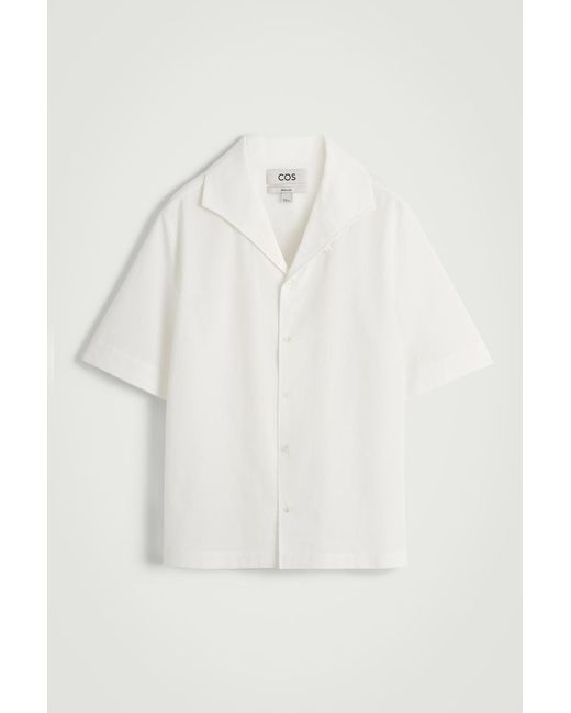 COS Natural Camp-Collar Seersucker Shirt for men