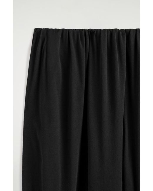 COS Black Gathered Cotton Balloon-Leg Pants