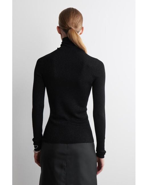 COS Black Sparkly Seamless Wool Top