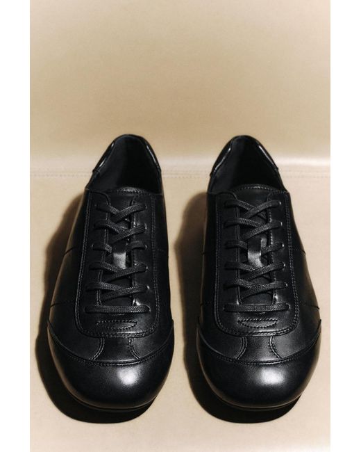COS Black Minimal Leather Sneakers for men