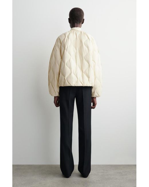 COS Natural Gathered Quilted Down Jacket