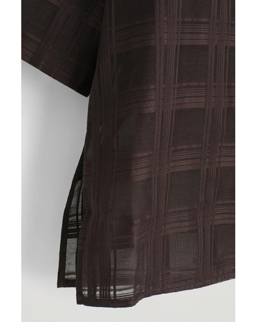 COS Brown Sheer Checked Resort Shirt