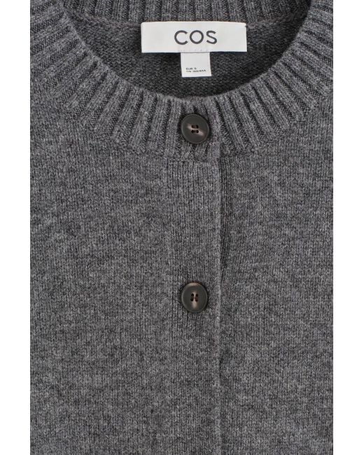 COS Gray Merino Wool Cardigan