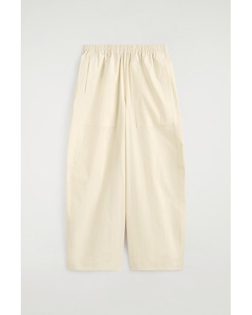 COS Natural Cotton Barrel-Leg Utility Pants