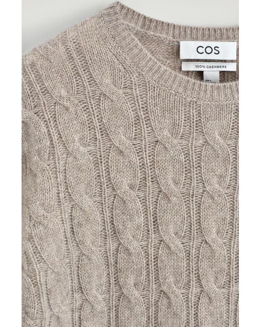 COS Natural Cable-Knit Cashmere Sweater
