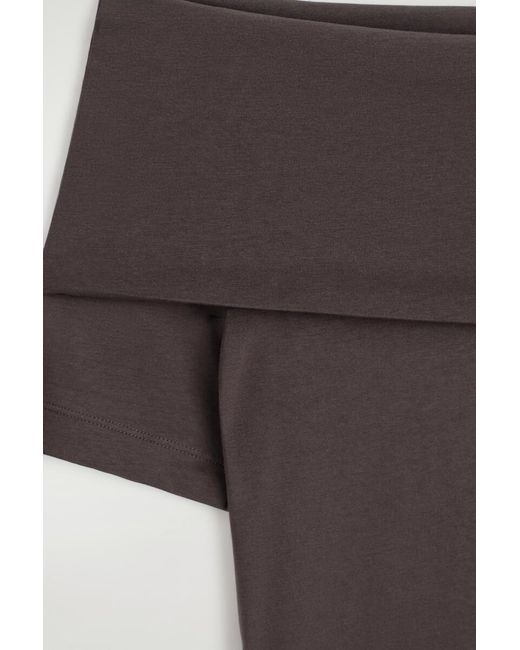 COS Brown Folded Off-The-Shoulder Top