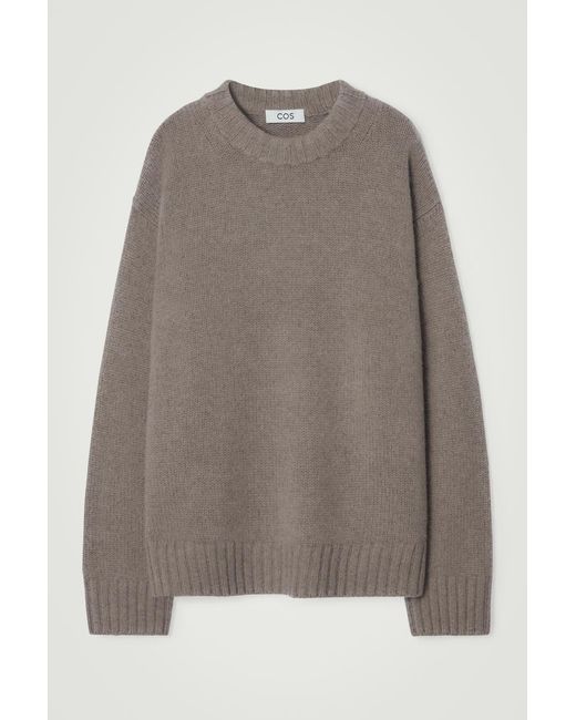 COS Gray Chunky Cashmere Crew-Neck Jumper for men