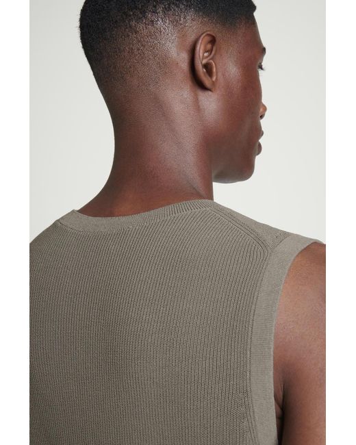 COS Gray Fluid Knitted Tank for men