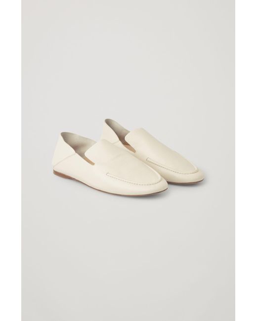 COS White Leather Loafers