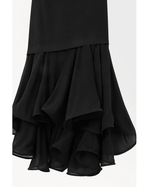 COS Black The Fishtail Bandeau Maxi Dress