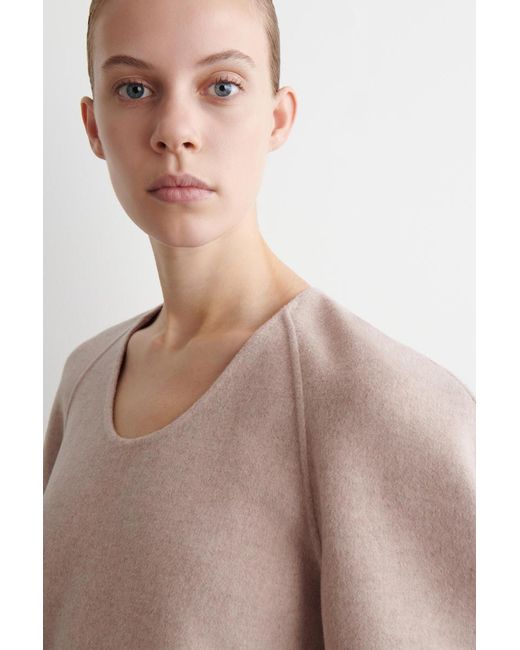 COS Pink Double-Faced Wool Top