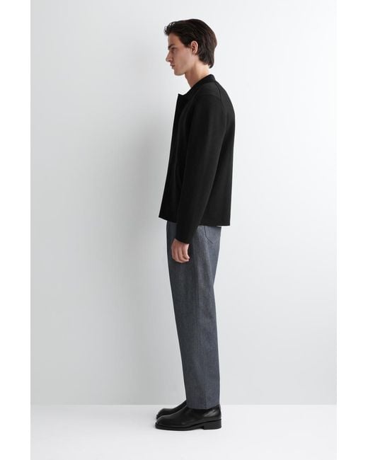 COS Black Double-Faced Wool Knitted Jacket for men