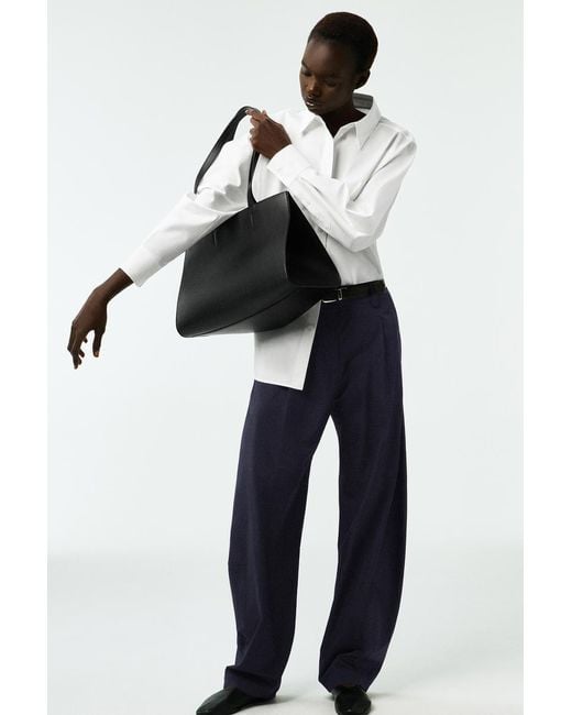 COS White Reversible Leather Belt